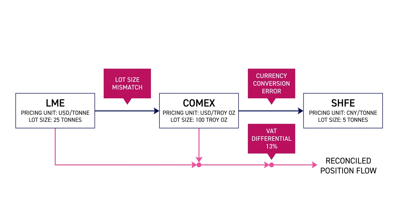 Cross-Exchange Basis Management for Metals Traders