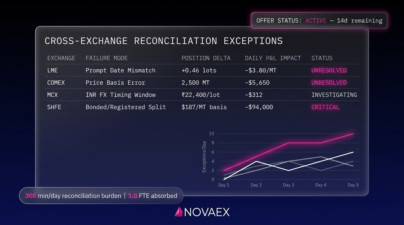 Cross-Exchange Reconciliation Failures in Metals Trading