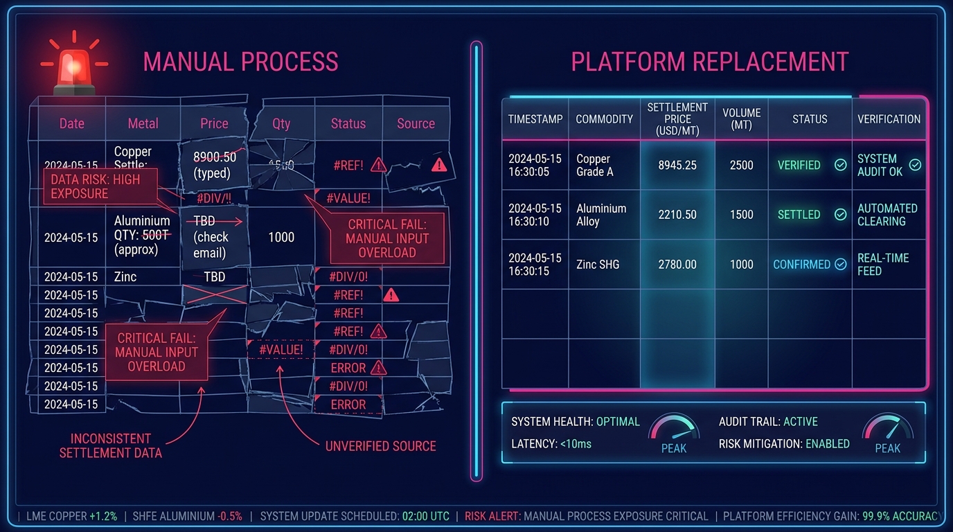 Daily Price Sheet: 9 Metals Trading Workflows Replaced