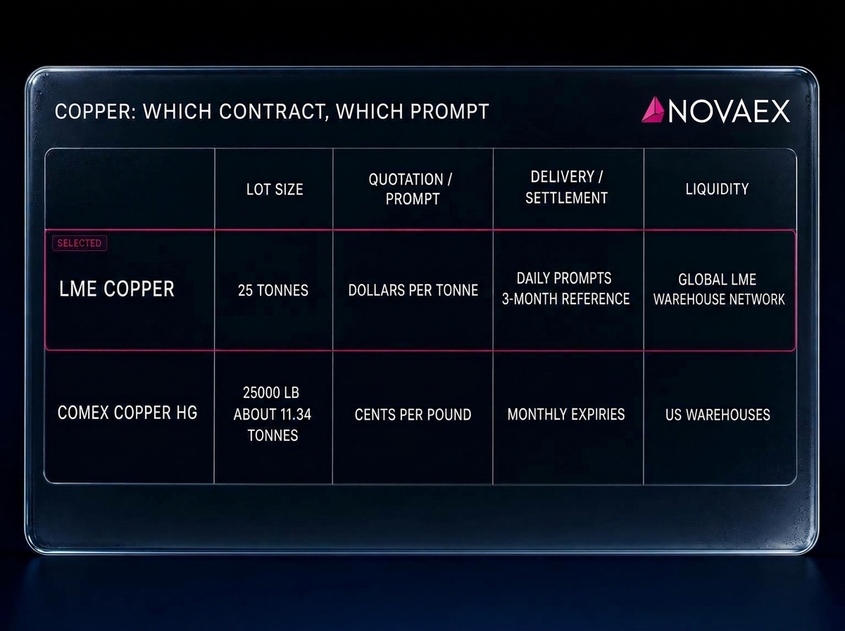 LME vs COMEX copper: which contract and which prompt date?