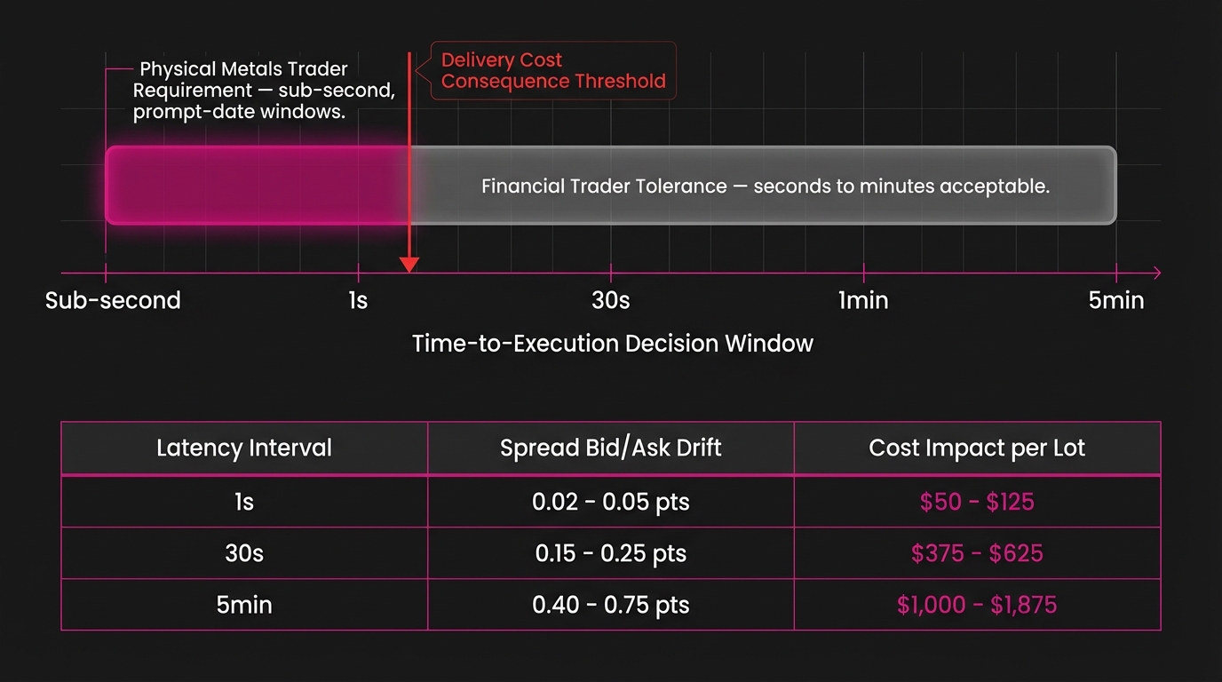 Physical Metals Data Latency: Why Prompt Windows Matter