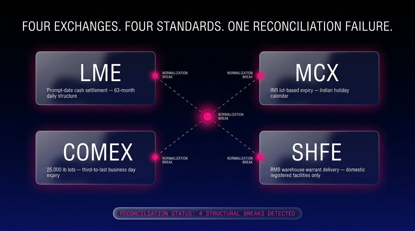 Why Cross-Exchange Reconciliation Fails in Metals Trading
